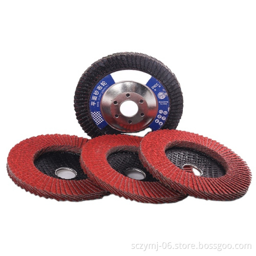 ZY Abrasive Red Ceramic Flap Disc - 4 inch with Metal Backing: High-Quality Sanding and Grinding Tool